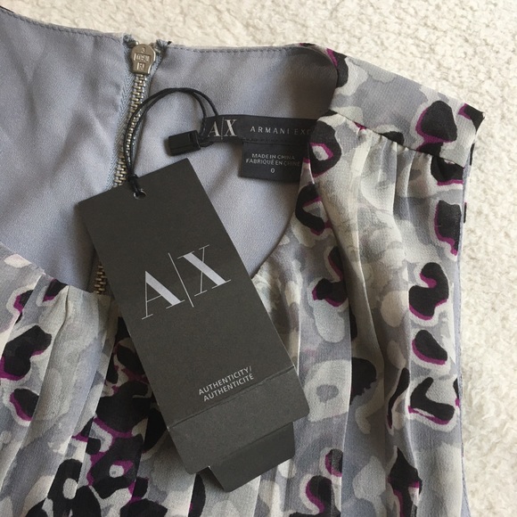 NWT A/X Armani Exchange Animal Print Grey Dress - Picture 4 of 16